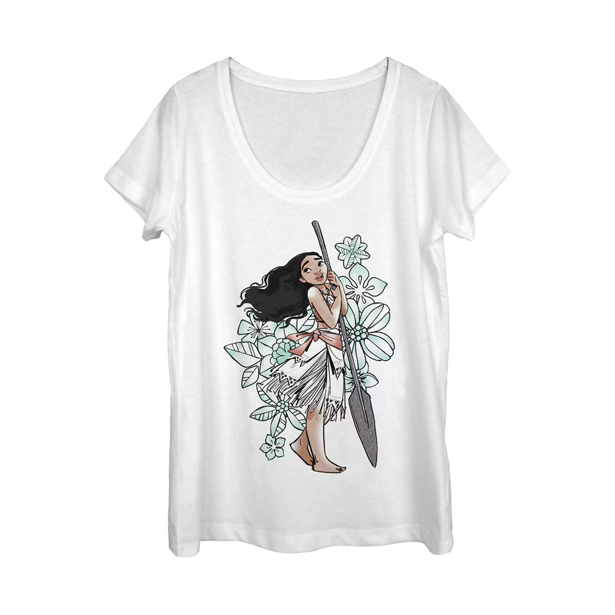 Women's Moana Tropical Floral Print Scoop Neck | Target