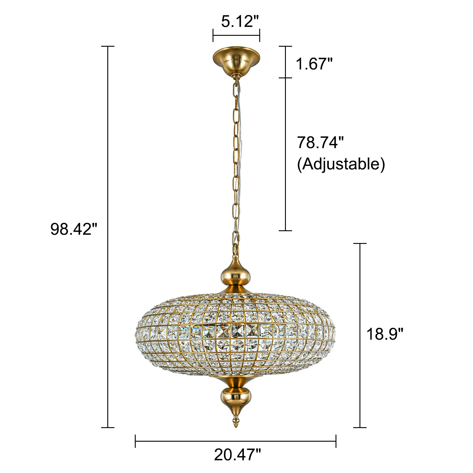 5-Light French Vintage Crystal Single Pendant | Wayfair North America