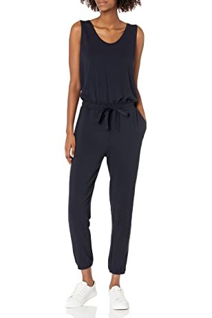 ANRABESS Women’s Summer Crewneck Sleeveless Casual Loose Stretchy Jumpsuits Rompers with Pockets | Amazon (US)