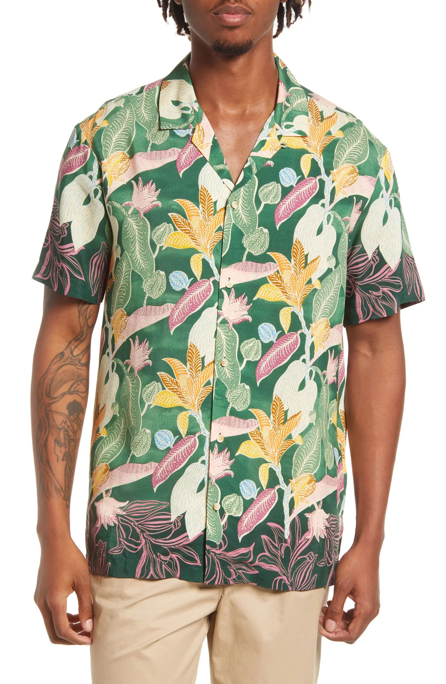 Scotch & Soda Floral Short Sleeve Button-Up Shirt | Nordstrom | Nordstrom