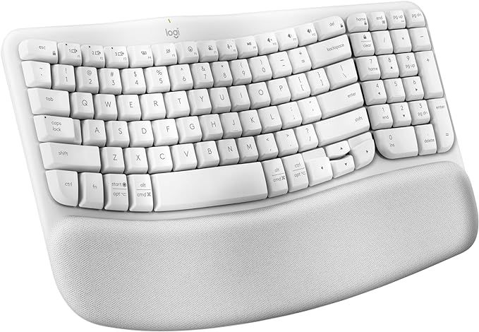Logitech Wave Keys Wireless Ergonomic Keyboard with Cushioned Palm Rest, Comfortable Natural Typi... | Amazon (US)