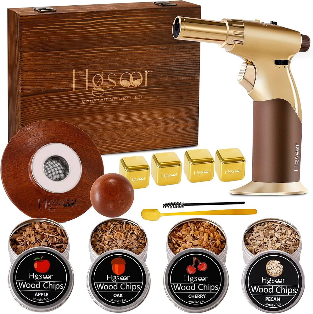 Whiskey Smoker Kit - Old Fashioned Drink Smoker Kit - Cocktail Smoker Kit with Torch, 4 Flavors W... | Amazon (US)