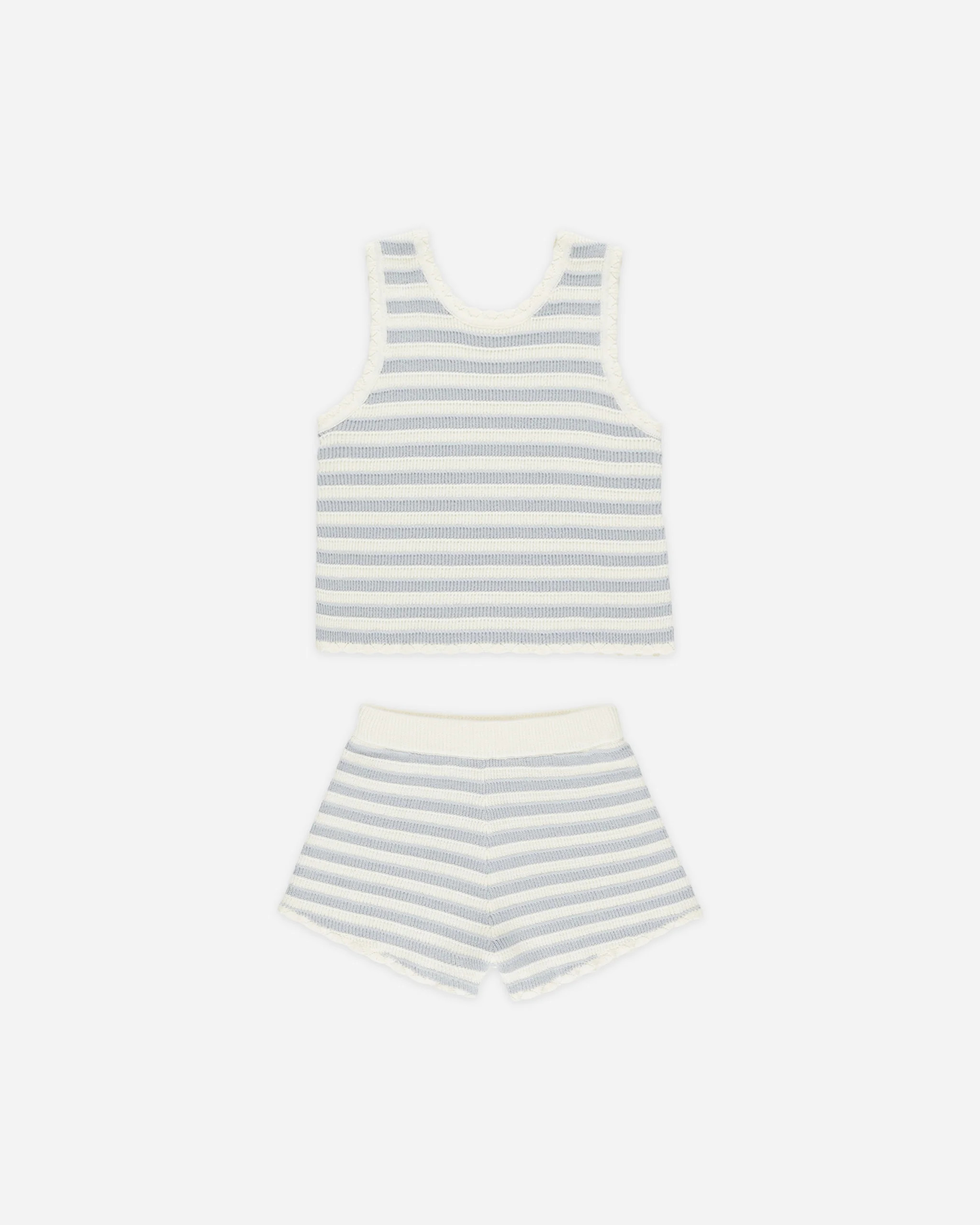 Crochet Tank Set || Blue Stripe | Rylee + Cru