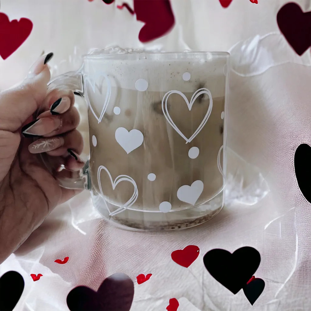 Heart Clear Glass Mug | Abandoned Cakes