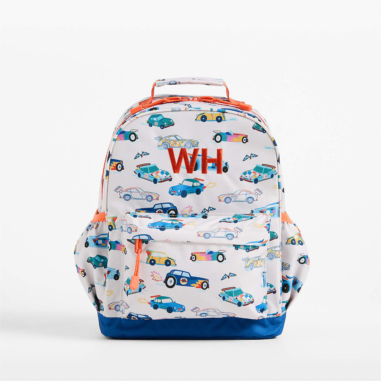 Speed Racecars Medium Kids Backpack with Side Pockets + Reviews | Crate & Kids | Crate & Barrel