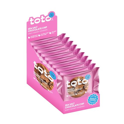 Toto Soft-Baked: Sea Salt Chocolate Chip Cookies with Whole Foods & Superfoods | Vegan, Gluten-Free, 8g Plant-Based Protein, No Artificial Sweeteners | 10 Individually Wrapped Cookies | Amazon (US)