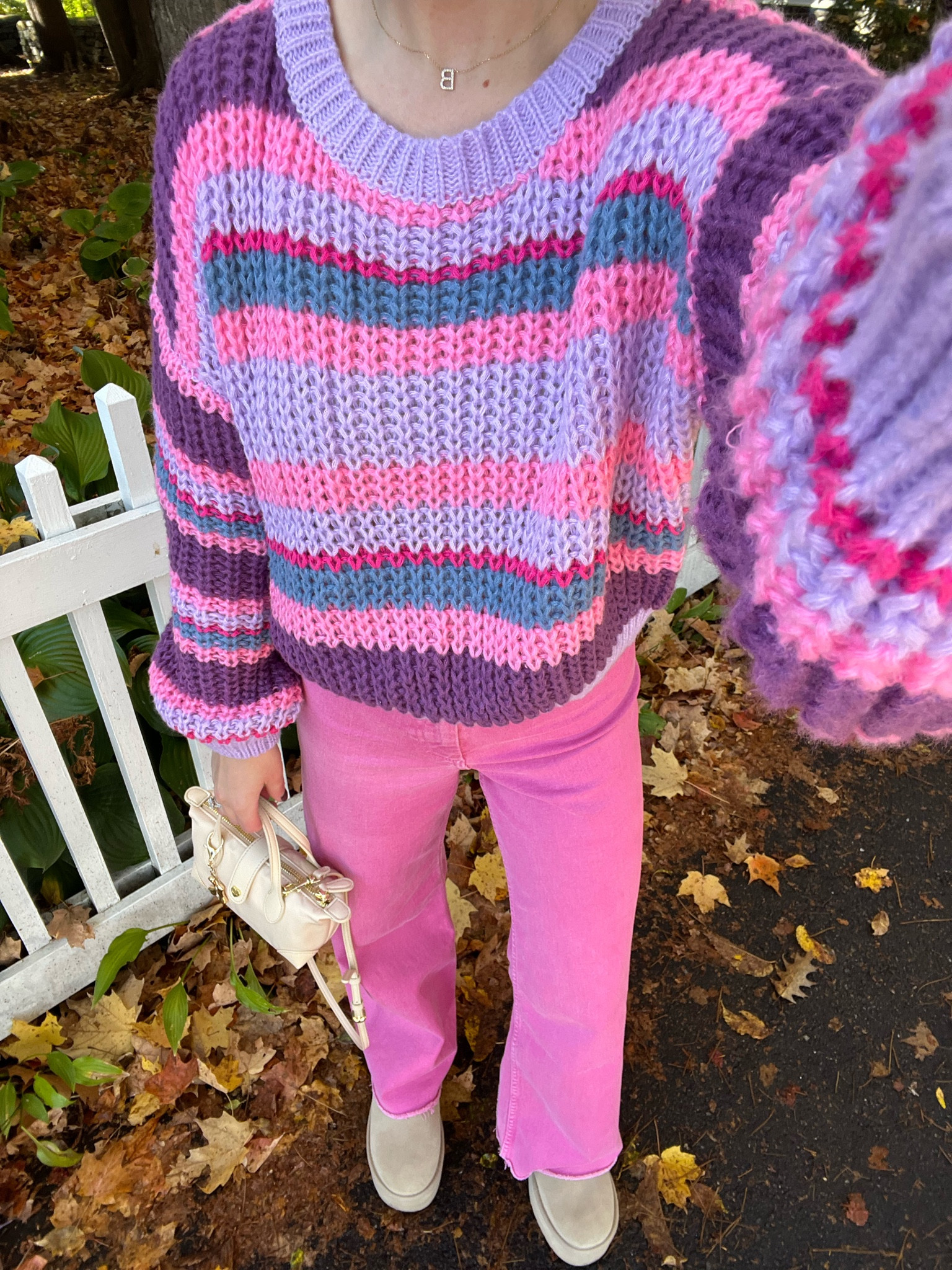 Colorful fall fashion / cotton candy sweater / pink and purple sweater / Amazon sweater 
Size: SM

#LTKSeasonal #LTKFindsUnder50 #LTKTravel