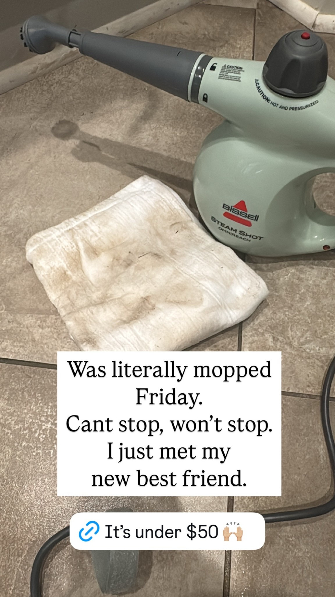 Was literally mopped Friday. 
Cant stop, won’t stop. 
I just met my 
new best friend.
