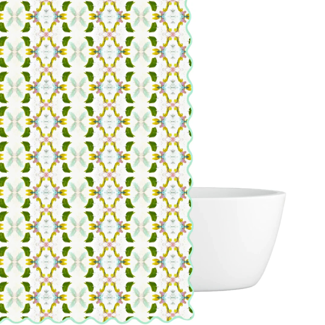 Laura Park Dogwood Scalloped Shower Curtain | Auden & Avery