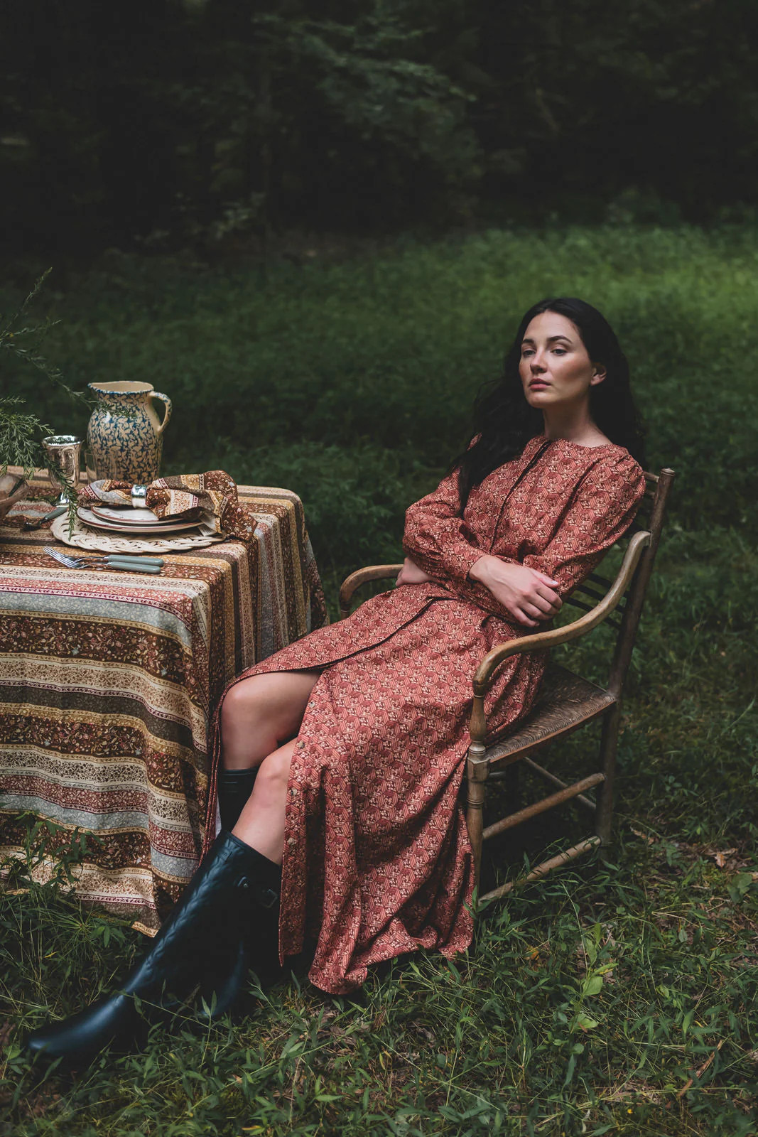 Dorothea Dress in Rhubarb Domino | Parterre