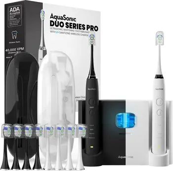 AQUASONIC Duo PRO - Dual Handle Whitening Smart Toothbrushes with UV Sanitizing Base & 10 DuPont ... | Nordstrom Rack