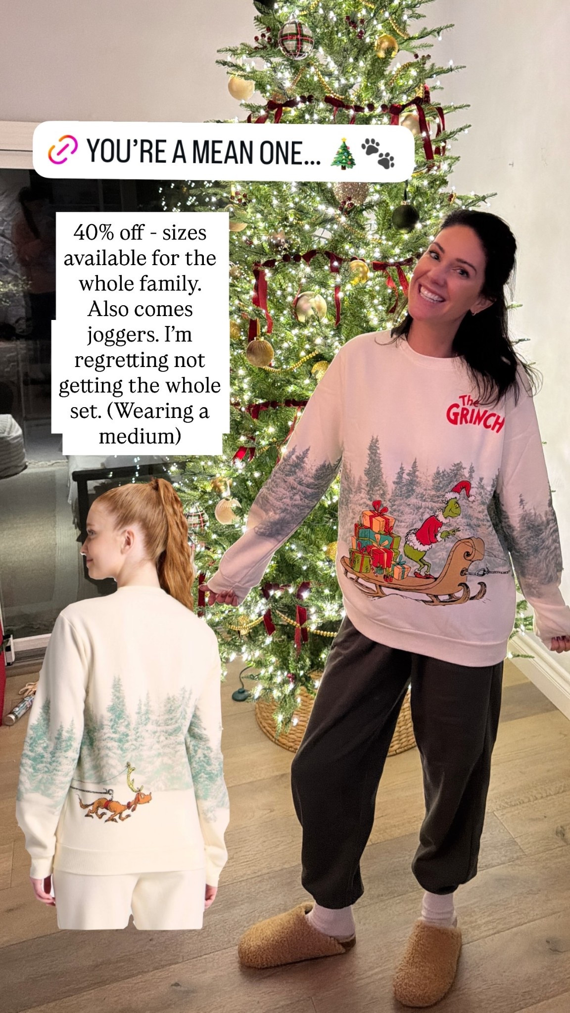 40% off - sizes available for the whole family. Also comes joggers. I’m regretting not getting the whole set. (Wearing a medium)