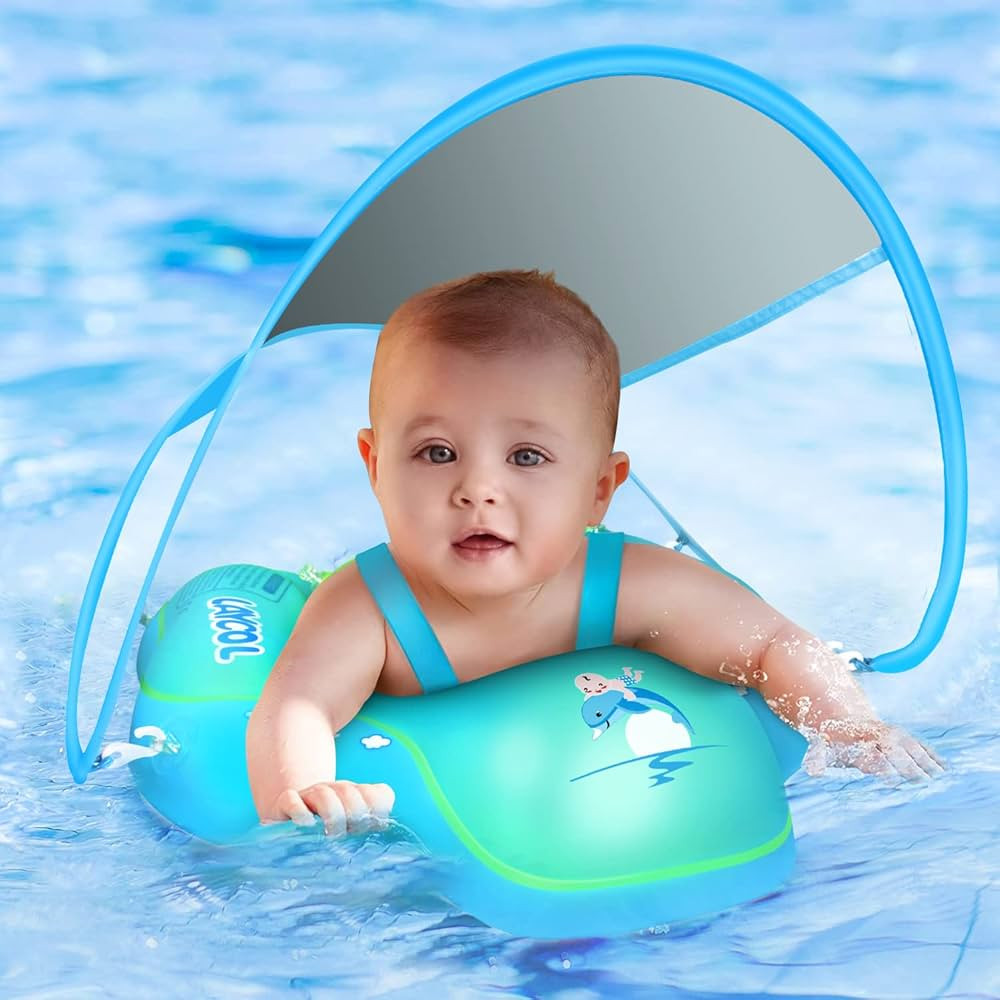 LAYCOL Baby Swimming Float with UPF50+ Sun Canopy Baby Floats for Pool No Flip Overbaby Pool for ... | Amazon (US)