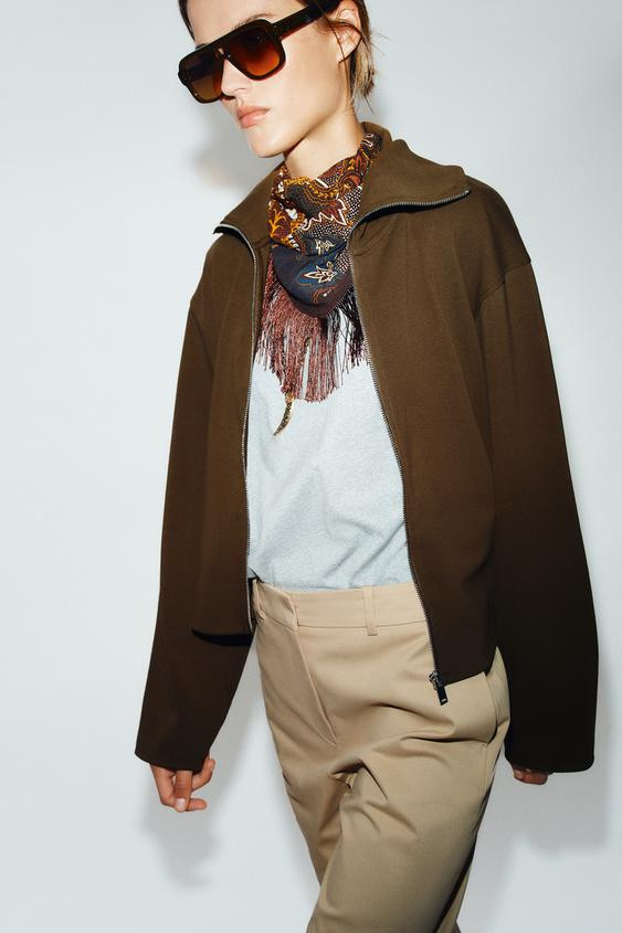 Zara - Paisley Print Fringed Scarf - Brown - M - Woman | Zara US
