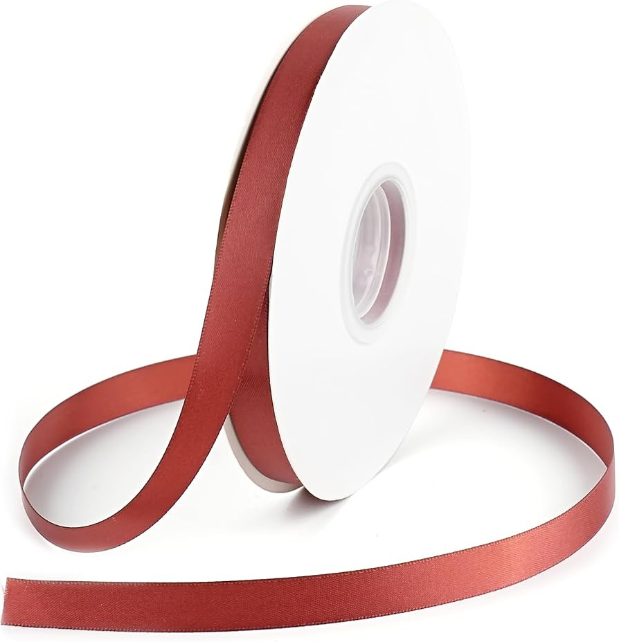 Rust Satin Ribbon - 1/2 Inch, 50 Yards for Wedding Decor, Gift Wrapping, Hair Accessories, Crafts | Amazon (US)