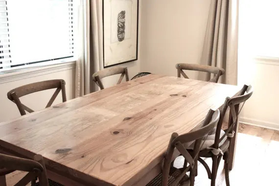 Dining Table, Reclaimed Wood Parsons Kitchen Table | Etsy (US)