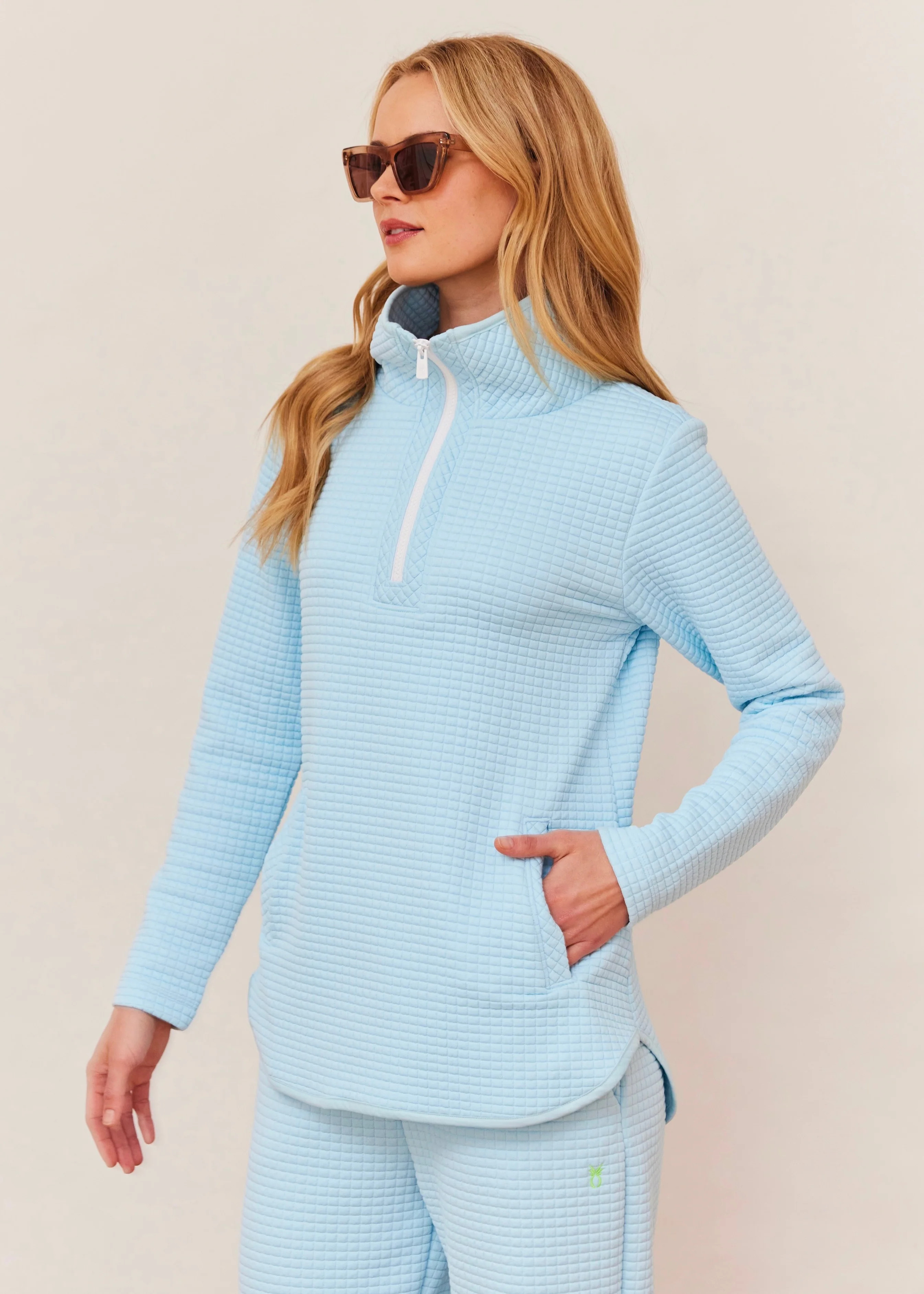 Laurel Pullover in Waffle (Crystal Blue) | Dudley Stephens