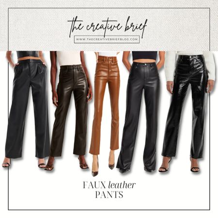 Faux leather pants, holiday outfit, vegan leather pant, leather denim, straight faux leather, shiny leather pant, Black Friday sale, gift guide for her, gifts for her, brown leather pant 

#LTKCyberweek #LTKsalealert #LTKunder100