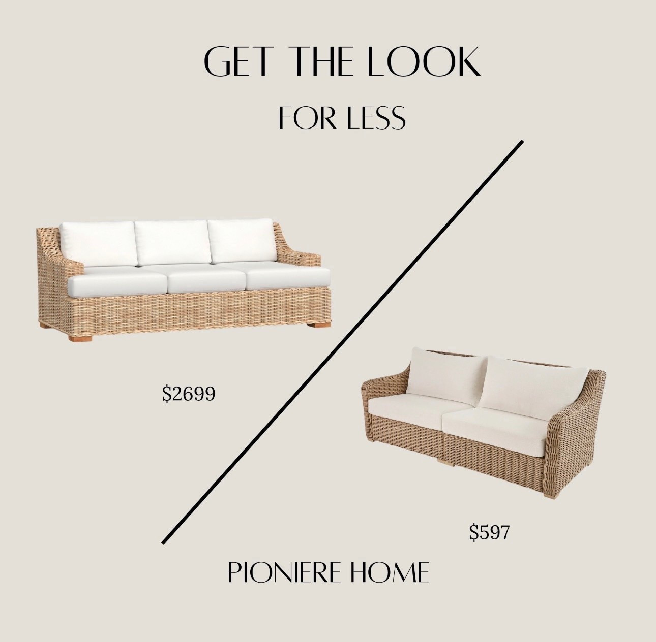 Get the look for less outdoor wicker sofa. Pottery barn dupe. #furnituredupe

#LTKSeasonal #LTKHome #LTKSaleAlert