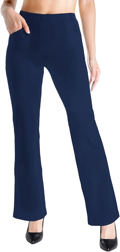 Yogipace,Belt Loops,Women's Petite/Regular/Tall Flare Yoga Dress Pants | Amazon (US)