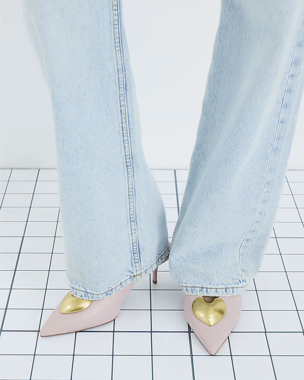 Pink Heart Detail Court Heels | River Island UK & IE