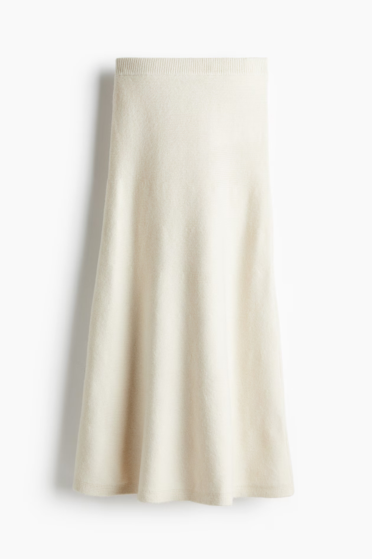 Flared knitted skirt - Cream - Ladies | H&M GB | H&M (UK, MY, IN, SG, PH, TW, HK)