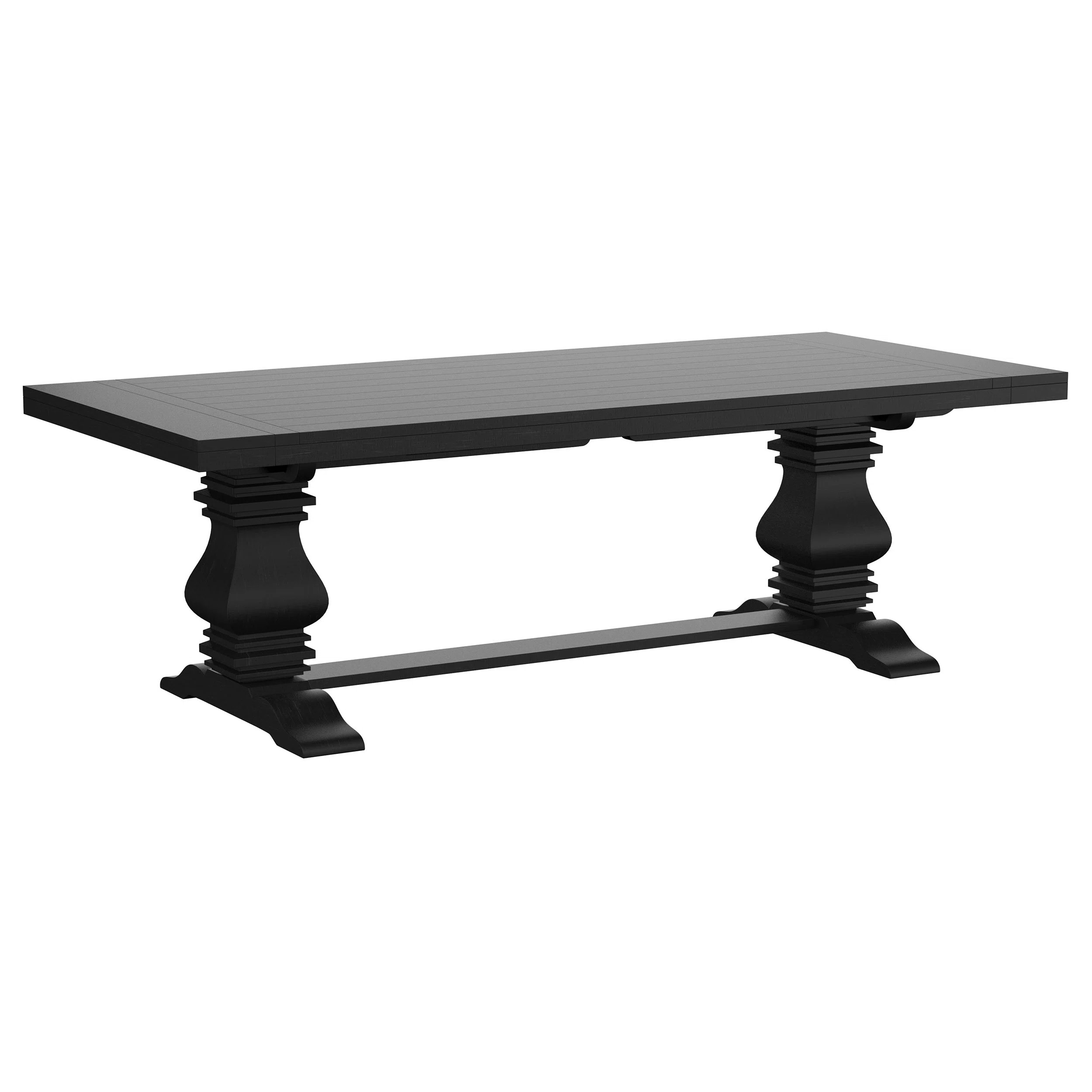 Edwind 126-Inch Extension Dining Table Distressed Black | Wayfair North America