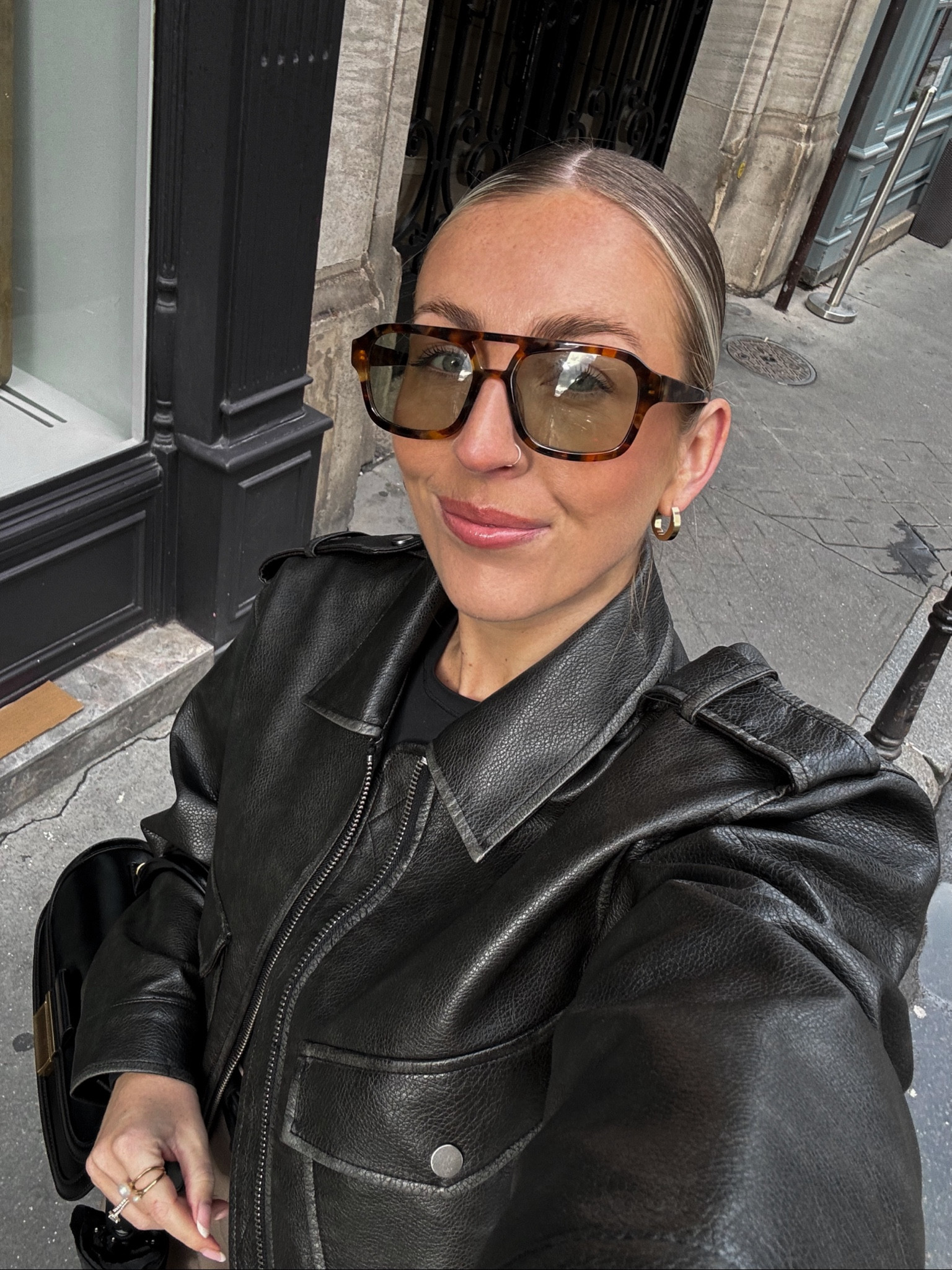 Autumn outfit, transitional outfit, Vehla sunglasses, aviator sunglasses, Topahop jacket, faux leather jacket, H&M, Pull and Bear, casual style 

#LTKautumn #FashionMonth #LTKuk