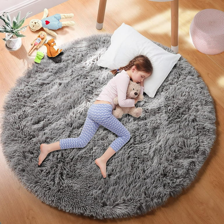 Sanmadrola Super Soft Fluffy Indoor Area Rugs 4x4 Feet, Fuzzy Rugs for Bedroom Living Room, Shagg... | Walmart (US)