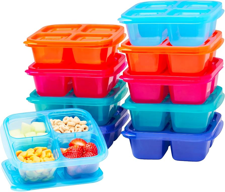 EasyLunchboxes® - Original Stackable Snack Boxes - Reusable 4-Compartment Bento Snack Containers... | Amazon (US)