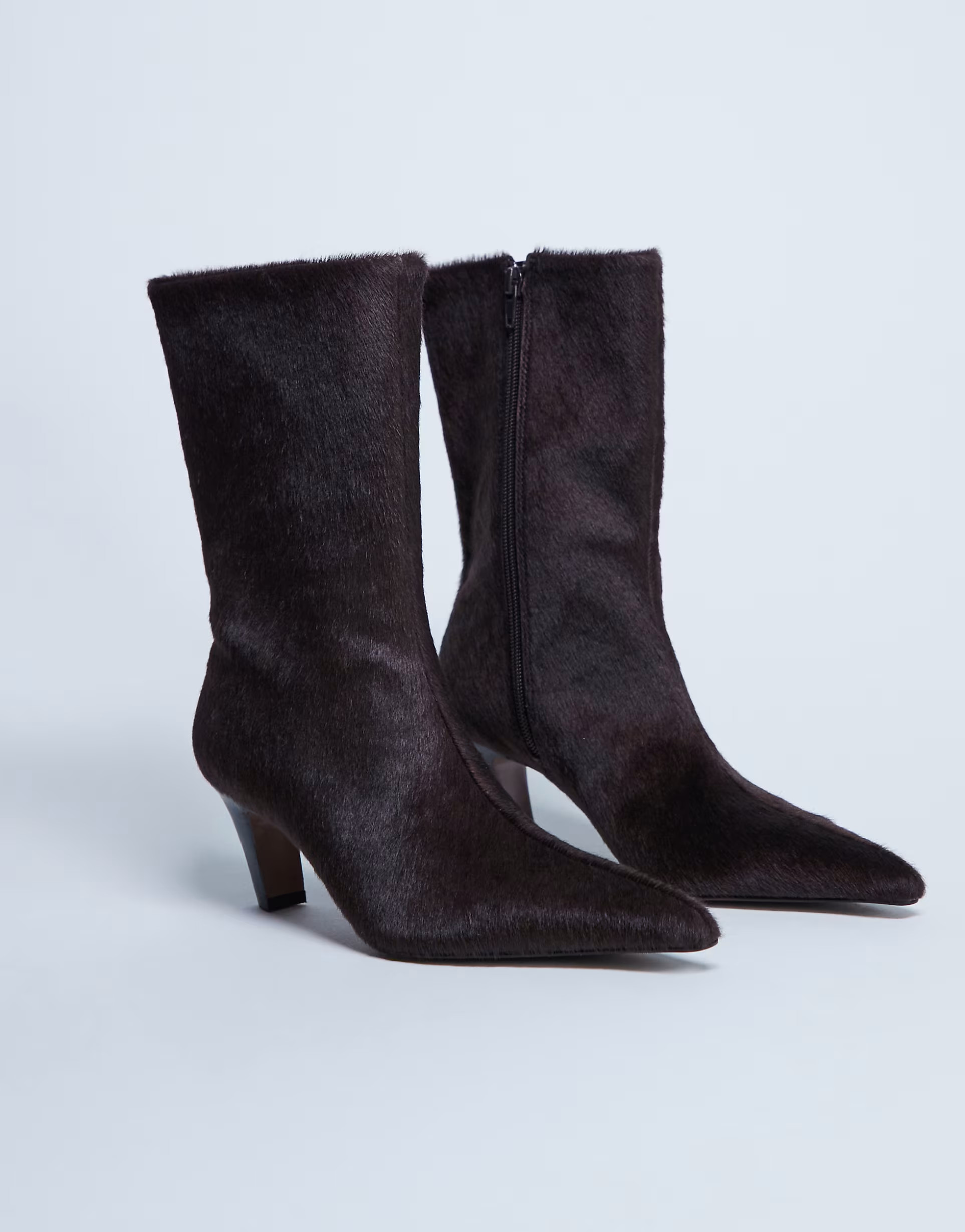 Topshop Poppy real leather point toe ankle boots in chocolate pony | ASOS (Global)