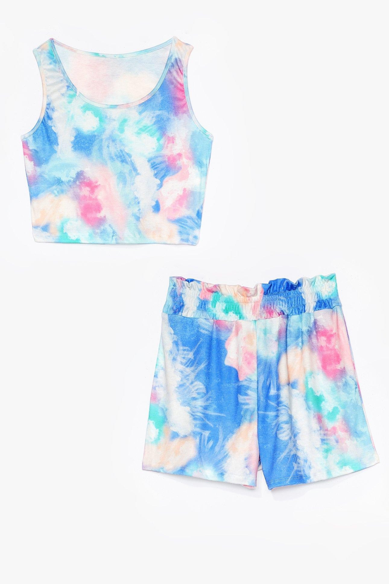 Get Behind the Groove Tie Dye Crop Top and Shorts Set | Nasty Gal (US)