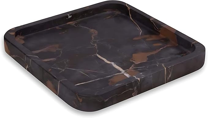 Bey-Berk Robbie Genuine Brown Marble Valet Tray - Luxury Stone Decorative Organizer for Jewelry, ... | Amazon (US)