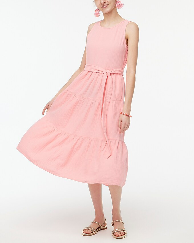 Belted gauze midi dress | J.Crew Factory