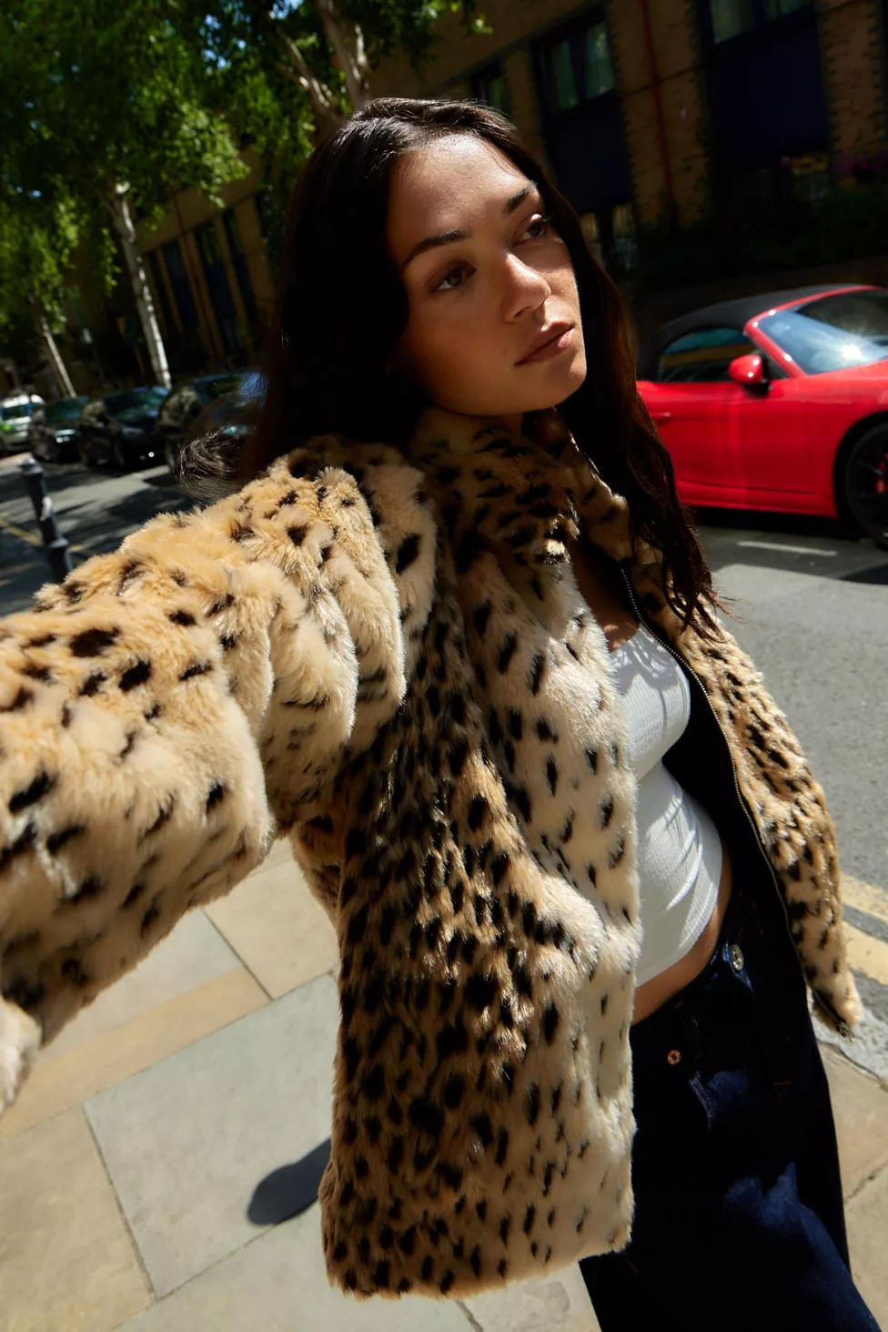 Silence + Noise Leopard Print Faux Fur Coat | Urban Outfitters (US and RoW)