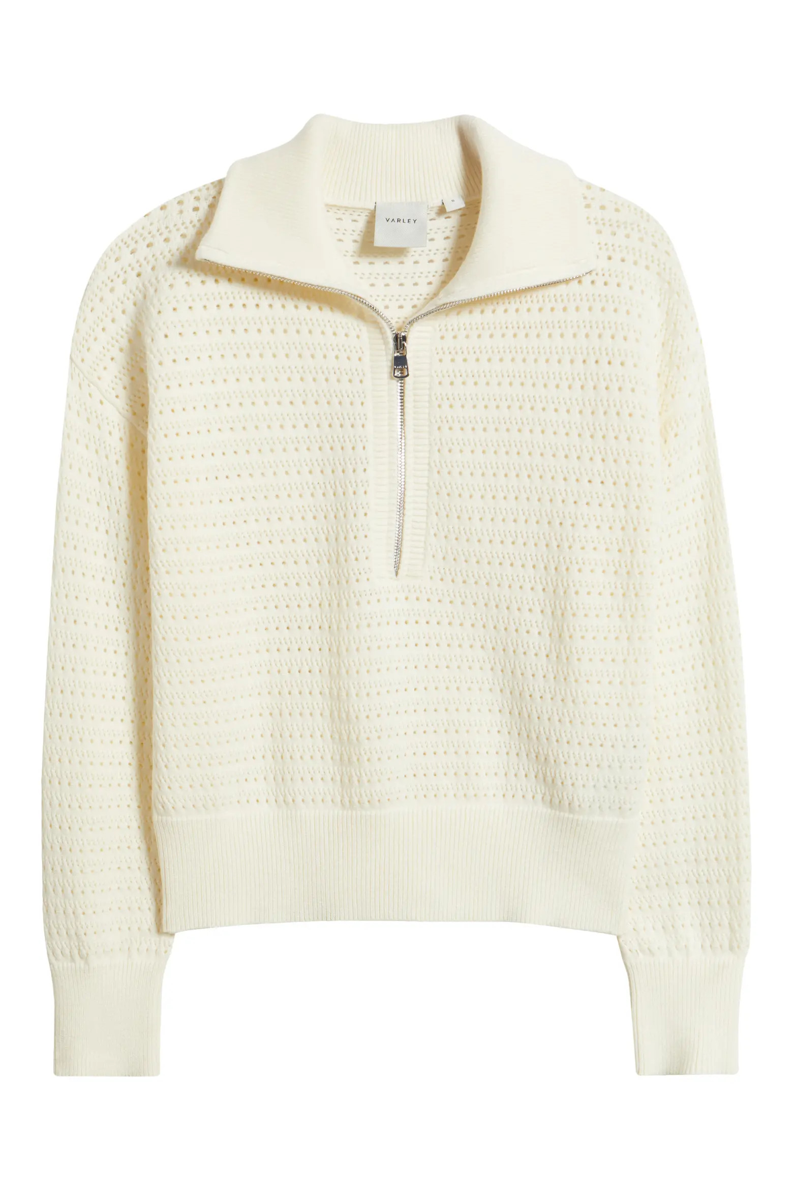 Varley Darla Half Zip Sweater in Silver Filigree at Nordstrom, Size X-Small | Nordstrom