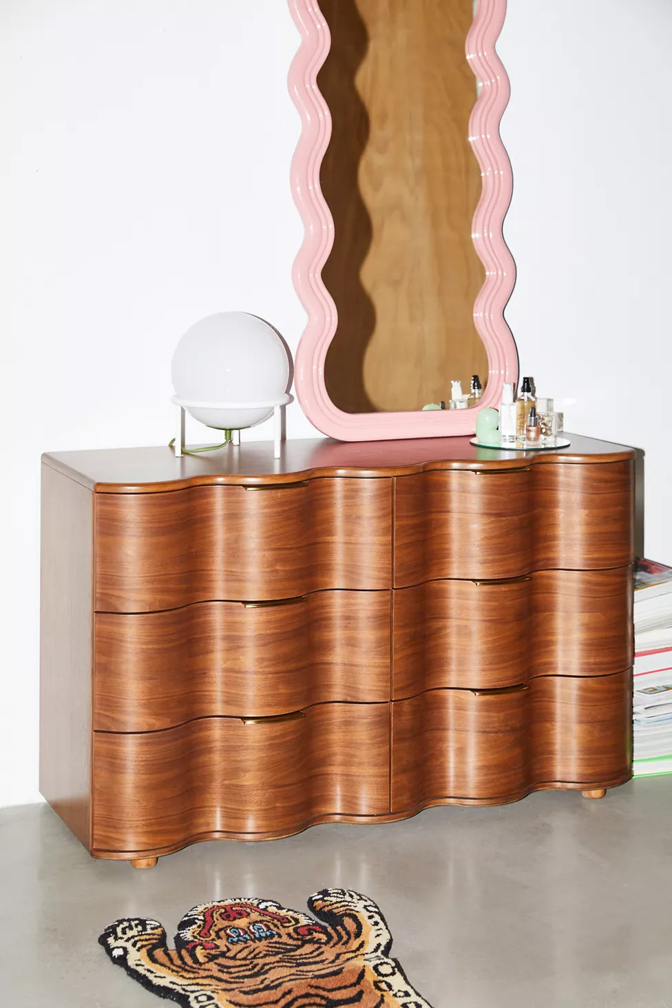 Aria 6-Drawer Short Wood Squiggle Dresser | Urban Outfitters (US and RoW)