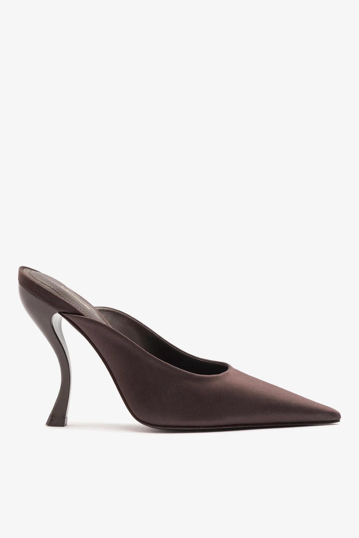 Larroud\u00e9 x Nicol\u00f2 B.: Inna Mule Mahogany Satin | Larroude