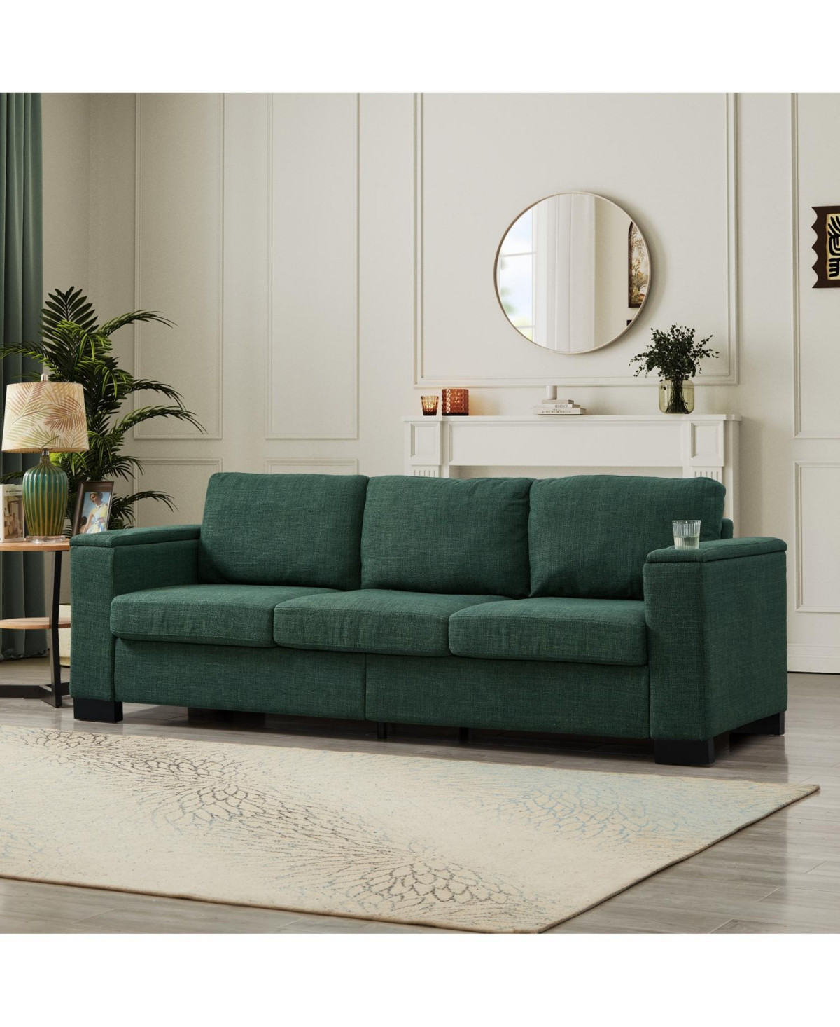 Streamdale Furniture Modern Green Sofa with Cup Holder & Storage - Green | Macy's