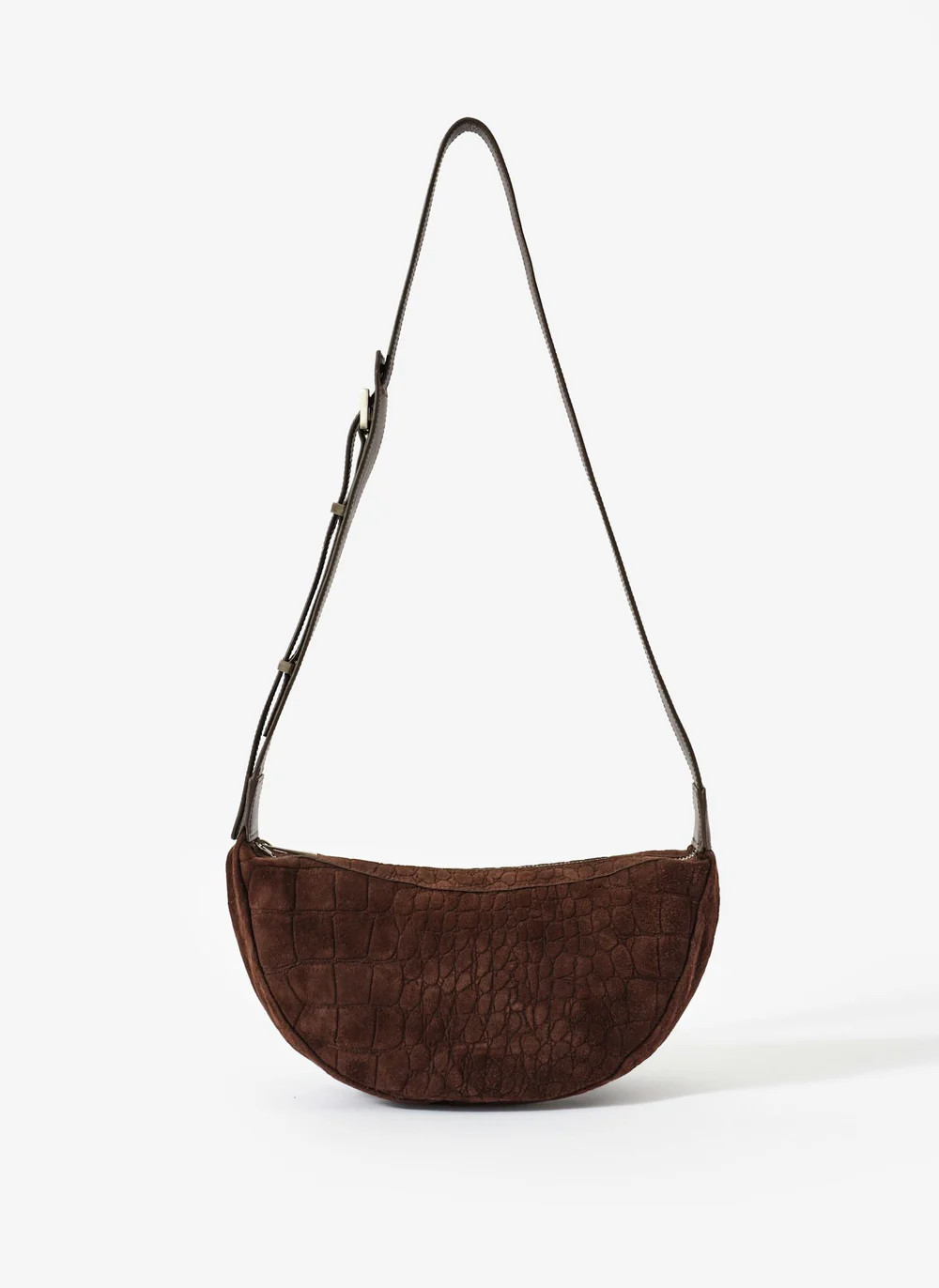 Dolly Brown Textured Suede Scoop Sling Bag | Mint Velvet