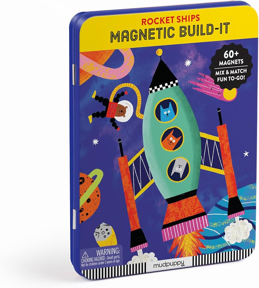 Mudpuppy Rocket Ships Magnetic Build-It Game – Magnetic Toys for Ages 4+, Fun & Compact Travel ... | Amazon (US)