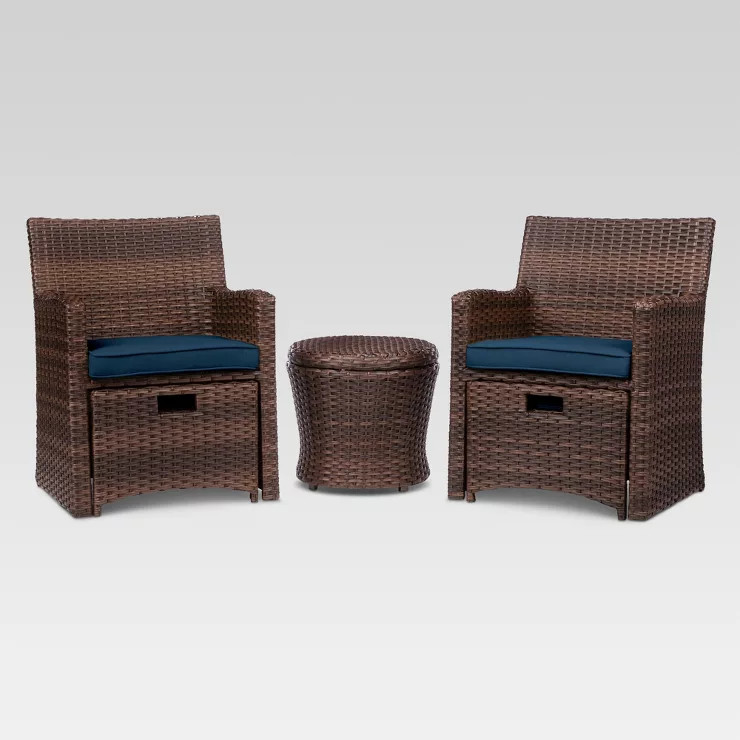 Halsted 5pc Wicker Small Space Patio Furniture Set - Threshold™ | Target