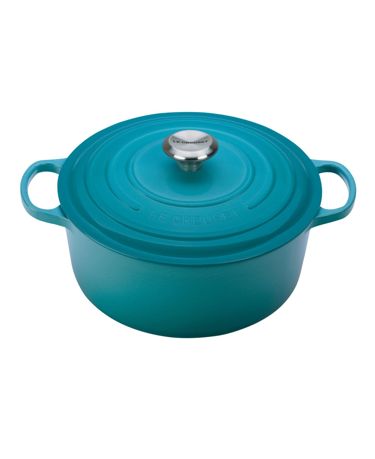 Le Creuset Caribbean 7.25-Qt. Signature Enameled Cast Iron Round Dutch Oven - Caribbean | Macy's