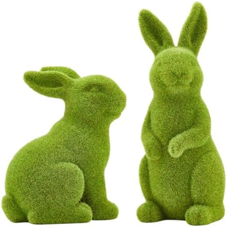 Easter Rabbit Decoration Horticulture Green Flocking Moss Sculpture Decoration Desktop Living Roo... | Amazon (US)