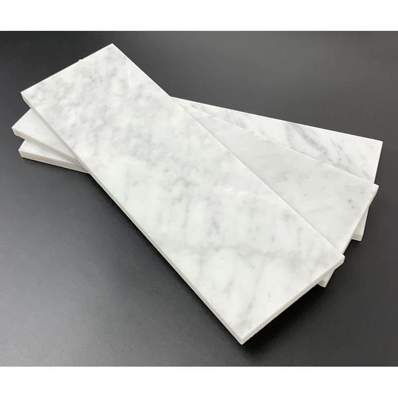 4" x 12" White Carrara Marble Subway Wall & Floor Tile | Wayfair North America