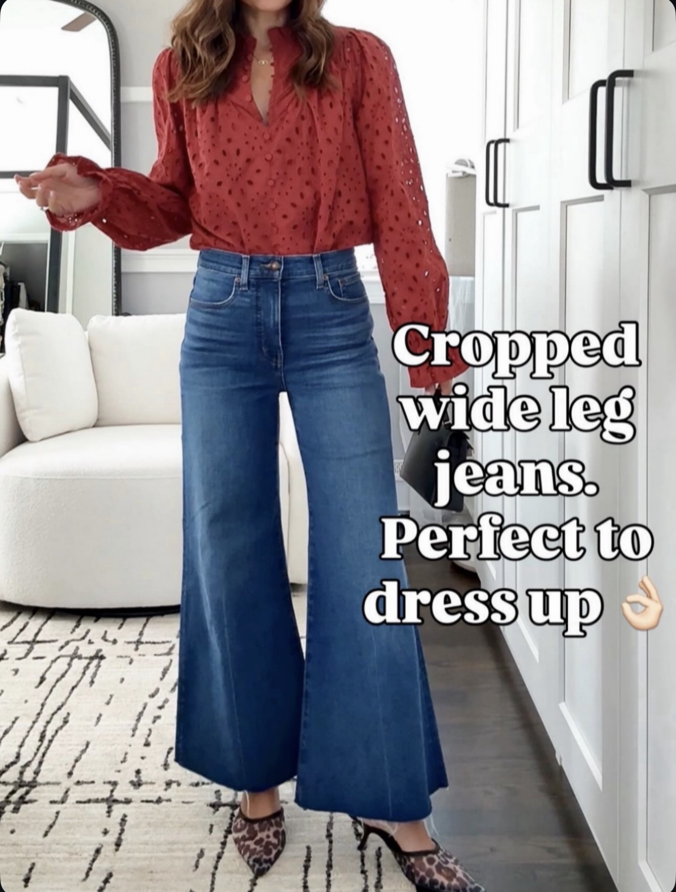 The perfect cropped wide leg — easy to dress up or down and so flattering on the waist 👌🏼 🔗⬇️ wearing size 25 

#LTKOver40 #LTKFindsUnder100 #LTKFindsUnder50