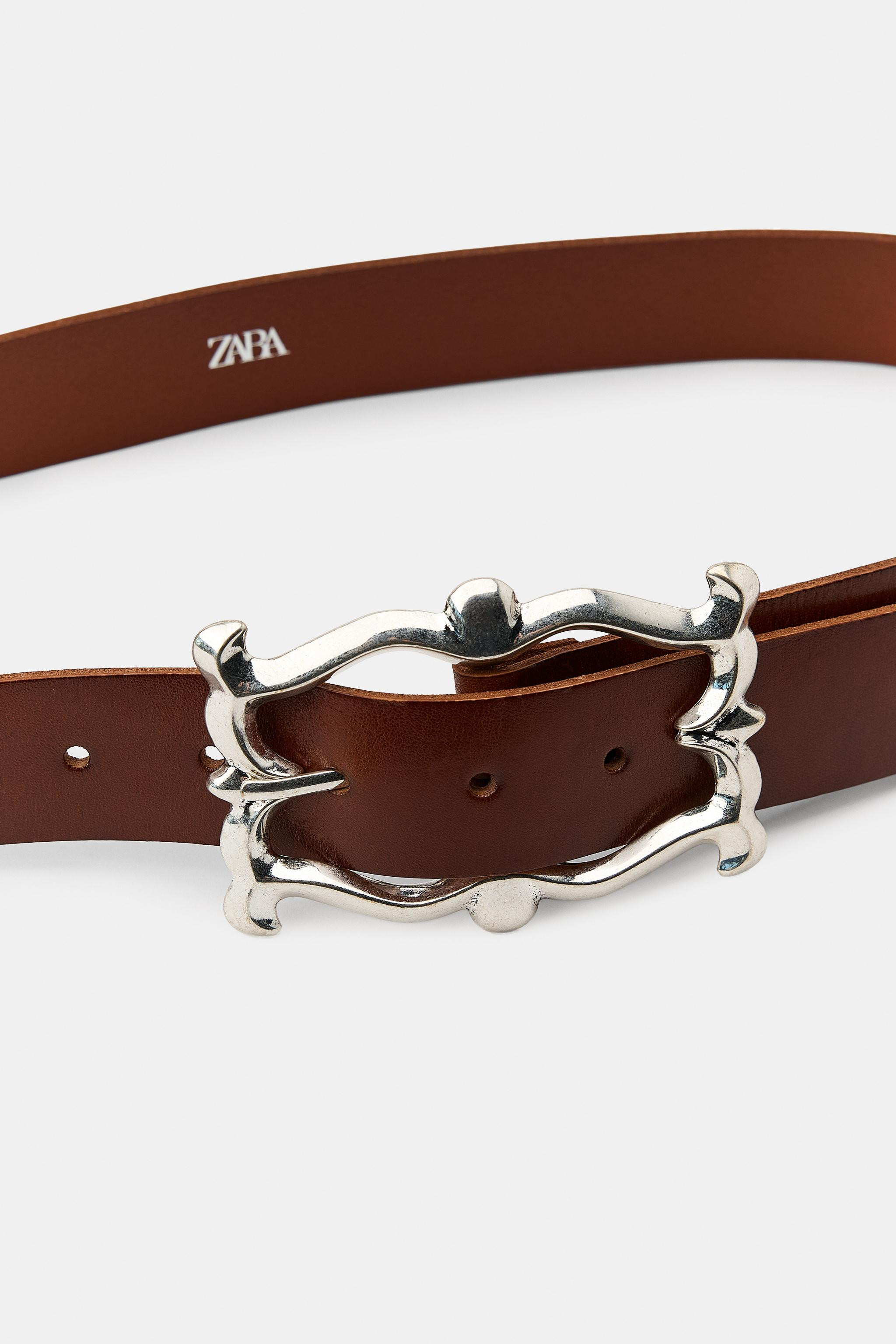 100% LEATHER BELT WITH ORGANIC BUCKLE | Zara US