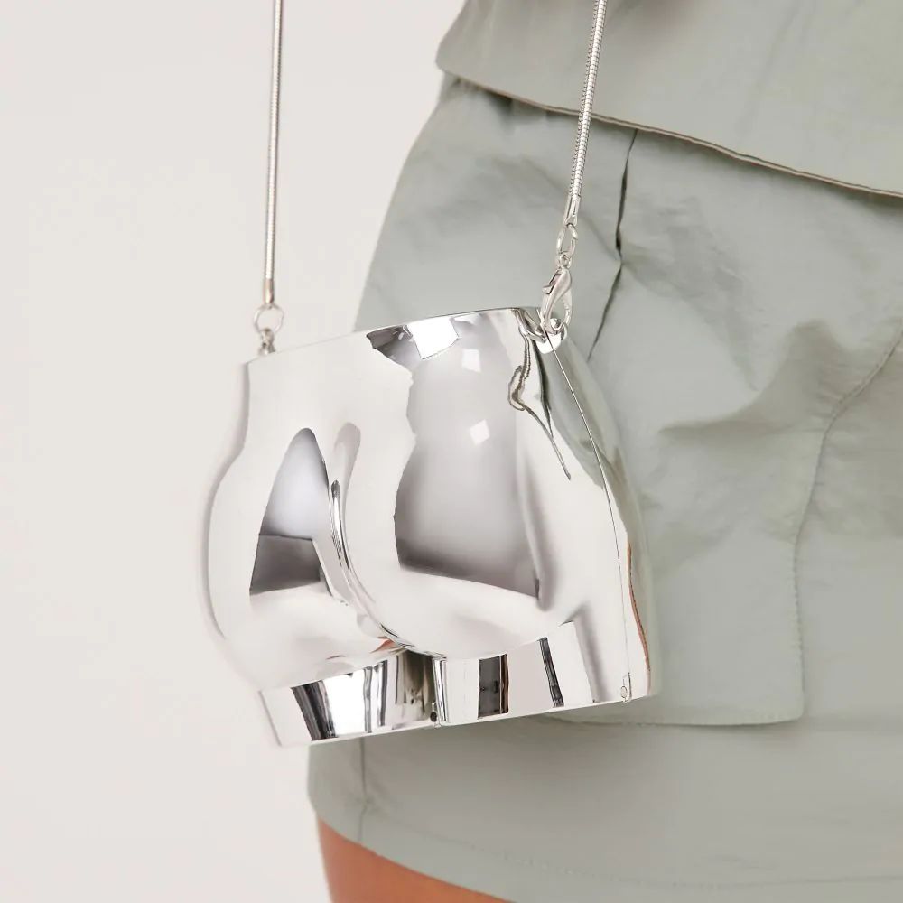 Tyler Body Shape Clutch Bag In Silver | Ego Shoes (UK)