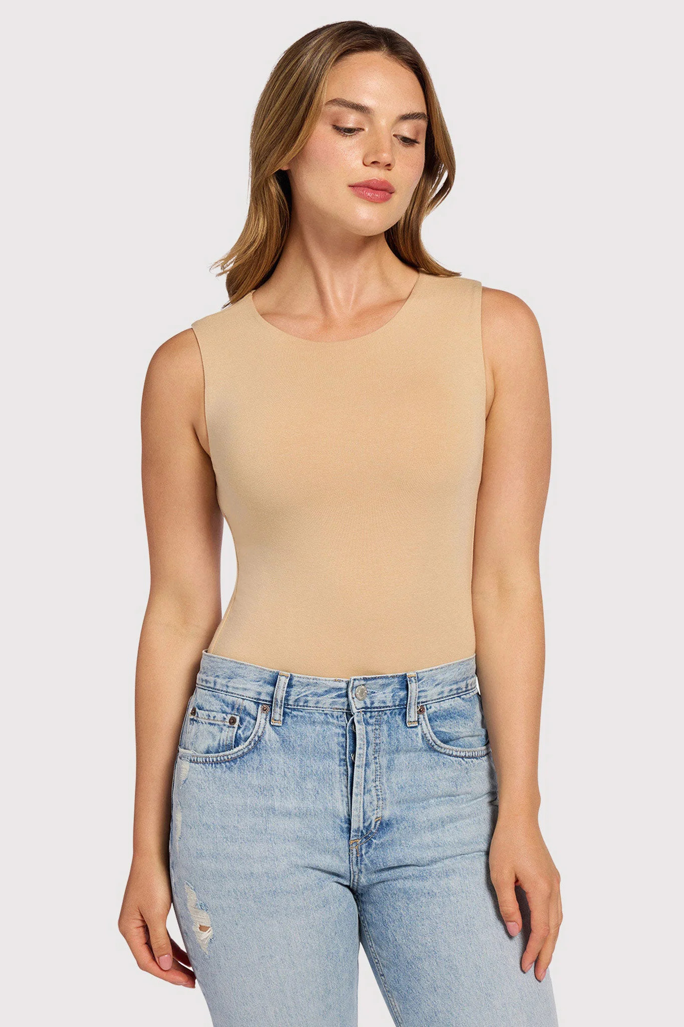 Cotton Stretch
      
    
  
  Classic Crewneck Tank Bodysuit | nuuds
