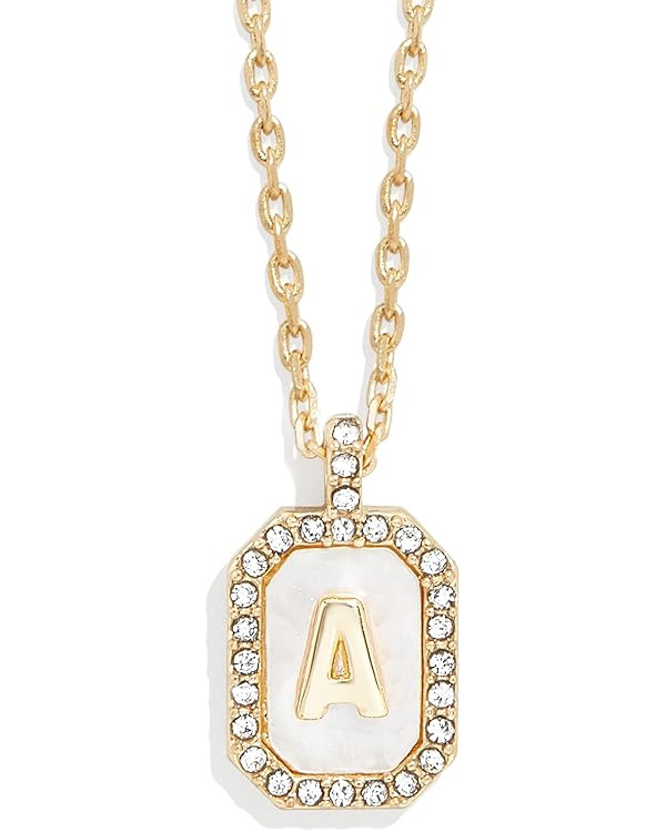 BaubleBar Initial Necklace - Dainty Gold-Plated Personalized Letter Pendant Necklace, Small Dog T... | Amazon (US)